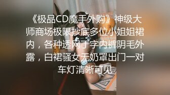 《极品CD魔手外购》神级大师商场极限抄底多位小姐姐裙内，各种透网丁字内裤阴毛外露，白裙骚女无奶罩出门一对车灯清晰可见