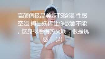 高颜值极品美妖TS晗曦 性感空姐 掏出妖棒让你欲罢不能，这身材看得热火啊，很是诱惑！ (2)